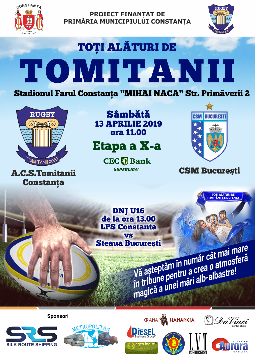 afis ACS Tomitanii Constanta  vs CSM Bucuresti 13.04.2019