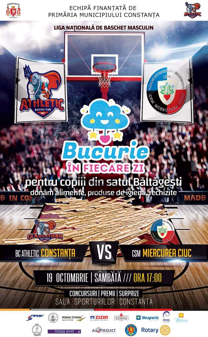 afis BC Athletic Constanta vs. CSM Miercurea Ciuc 19.10.2019 site