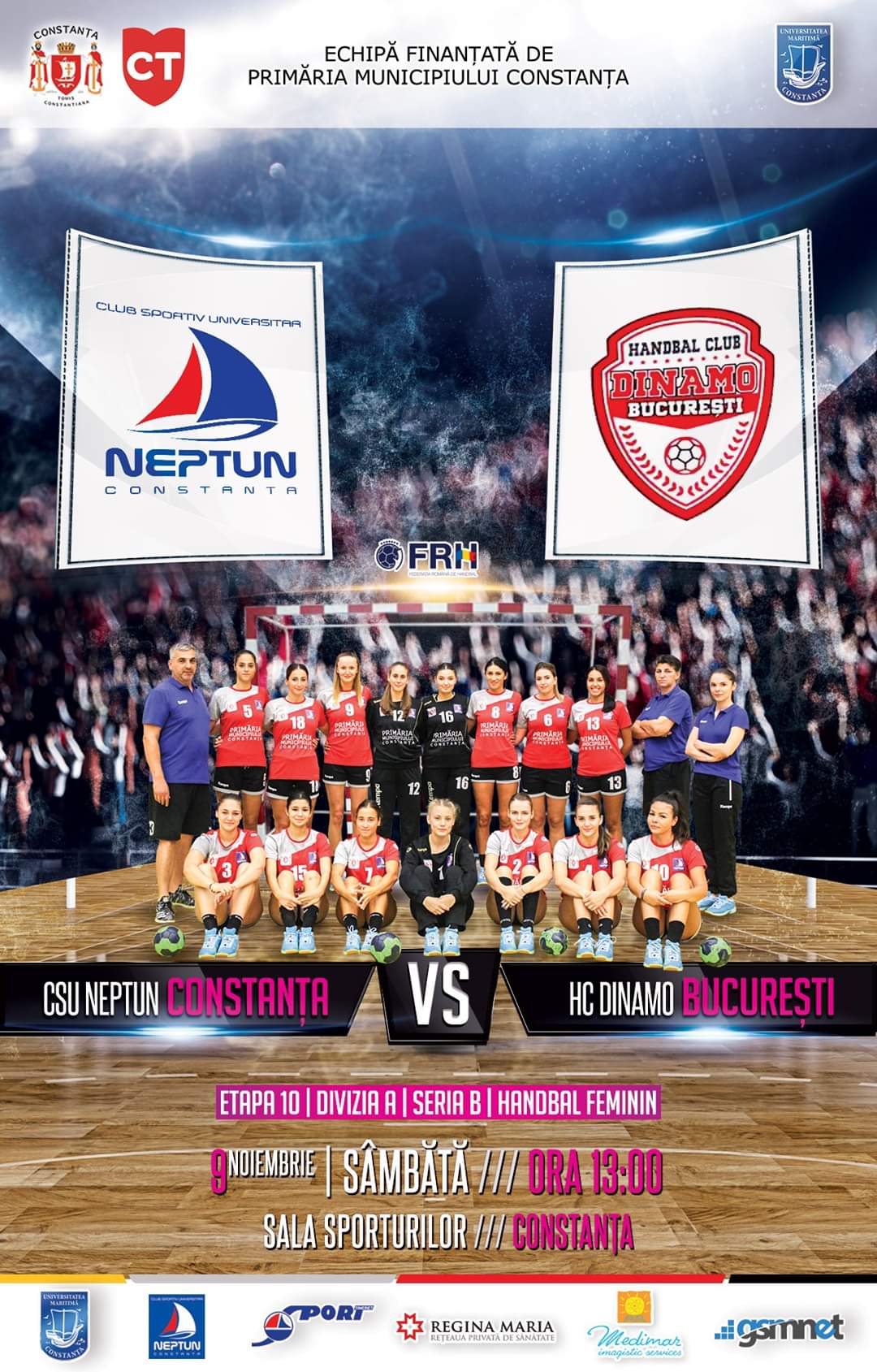 afis CSU Neptun Constanta vs. HC Dinamo Bucuresti 09.11.2019