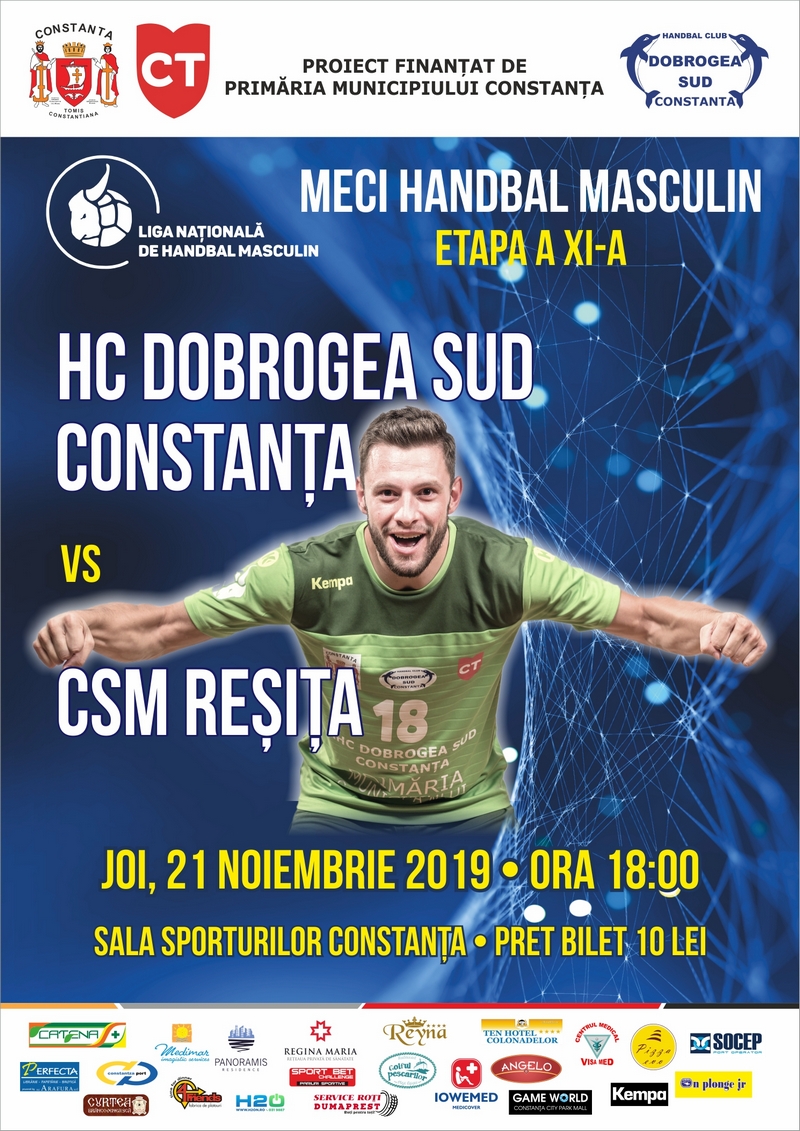 afis HC Dobrogea Sud Constanta vs. CSM Resita 21.11.2019 site